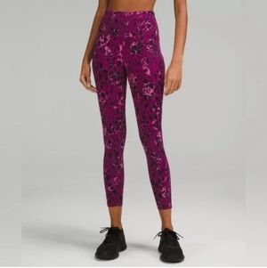 Lululemon Base Pace High-Rise Crop 23" Cheetah Camo Magenta Purple Leggings 8